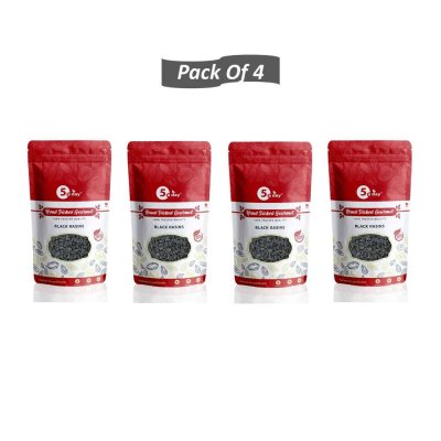 Sun Dried & Seedless Black Raisins, 1 KG (250 GMS X 4)